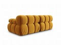 Aksamitna sofa modułowa 2-osobowa Bellis musztardowa
