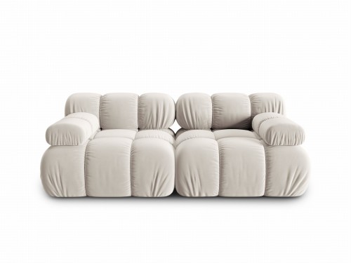 Aksamitna sofa modułowa 2-osobowa Bellis jasny beż