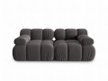 Aksamitna sofa modułowa 2-osobowa Bellis ciemny szary