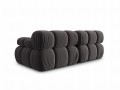 Aksamitna sofa modułowa 2-osobowa Bellis ciemny szary