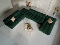 Sofa panoramiczna 7-osobowa Bellis butelkowa zieleń