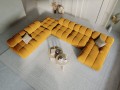 Sofa panoramiczna 7-osobowa Bellis musztardowa
