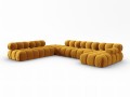 Sofa panoramiczna 7-osobowa Bellis musztardowa