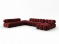 Sofa panoramiczna 7-osobowa Bellis ciemna fuksja