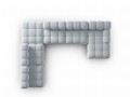 Sofa panoramiczna 7-osobowa Bellis jasny niebieski