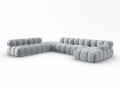 Sofa panoramiczna 7-osobowa Bellis jasny niebieski