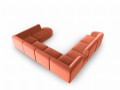 Sofa panoramiczna Shane 8-osobowa łososiowa L/P