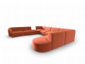 Sofa panoramiczna Shane 8-osobowa łososiowa L/P