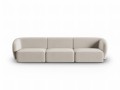 Aksamitna sofa 3-osobowa Shane beżowa  