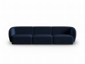 Aksamitna sofa 3-osobowa Shane granatowa