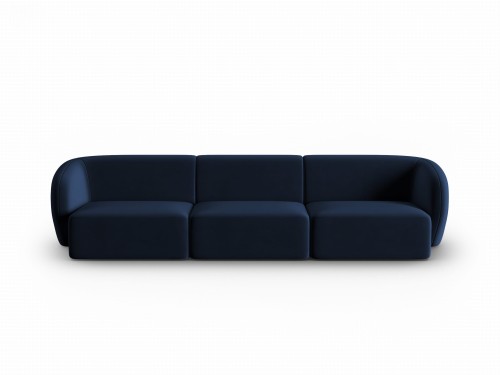 Aksamitna sofa 3-osobowa Shane granatowa
