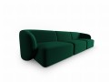 Aksamitna sofa 3-osobowa Shane butelkowa zieleń