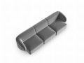 Aksamitna sofa 3-osobowa Shane szara