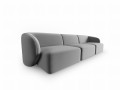 Aksamitna sofa 3-osobowa Shane szara