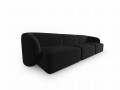 Aksamitna sofa 3-osobowa Shane czarna
