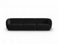 Aksamitna sofa 3-osobowa Shane czarna