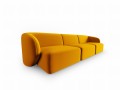 Aksamitna sofa 3-osobowa Shane musztardowa