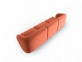 Aksamitna sofa 3-osobowa Shane łososiowa