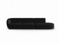 Jednostronnie otwarta sofa 4-osobowa Shane czarna