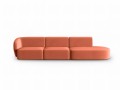 Jednostronnie otwarta sofa 4-osobowa Shane łososiowa