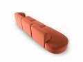 Jednostronnie otwarta sofa 4-osobowa Shane łososiowa