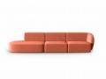 Jednostronnie otwarta sofa 4-osobowa Shane łososiowa