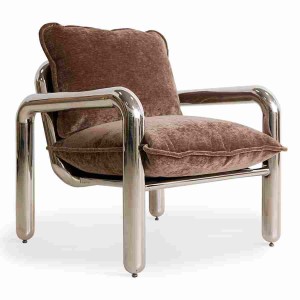 Fotel chromowany Canvas brązowy velvet HKliving