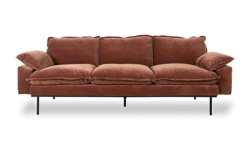 Ceglasta sofa Retro 3-osobowa magnolia