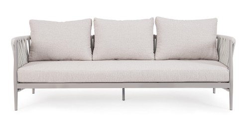 Luksusowa 3-osobowa sofa ogrodowa piaskowa Jacinta