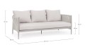 Luksusowa 3-osobowa sofa ogrodowa piaskowa Jacinta