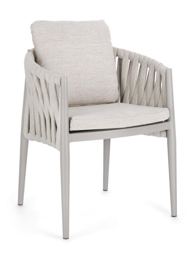 Luksusowe krzesło ogrodowe piaskowe Jacinta