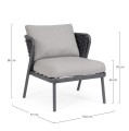 Kompaktowy fotel ogrodowy antracytowy Harlow