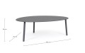 Eliptyczny aluminiowy stolik kawowy Sparky 100
