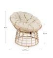 Wygodny fotel ogrodowy Molly technorattan beżowy