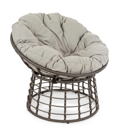 Wygodny fotel ogrodowy Molly technorattan szary