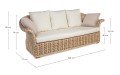 Luksusowa 3-osobowa sofa ogrodowa rattanowa Pamplona
