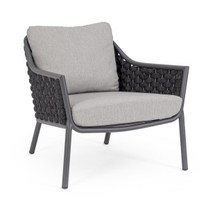 Elegancki fotel ogrodowy antracytowy Everly