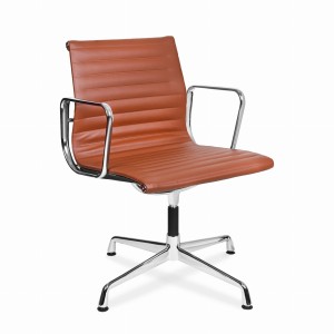 Brązowy Fotel biurowy skóra naturalna 108