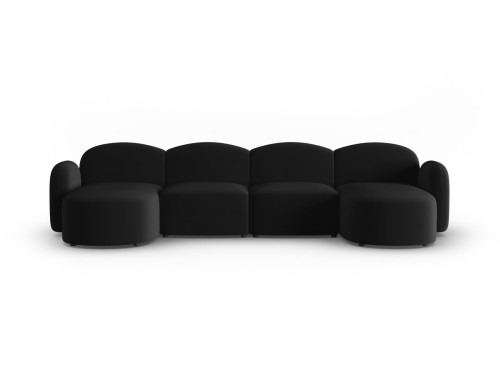 Panoramiczna sofa 6-osobowa Blair czarna