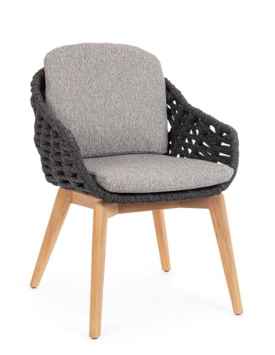 Ekskluzywne krzesło ogrodowe grafitowe Tamires