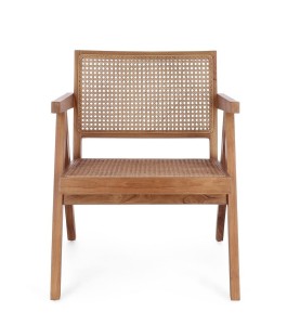 Naturalny fotel wypoczynkowy Galia z siedziskiem z plecionki