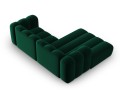 Sofa narożna 3-osobowa Lupine butelkowa zieleń velvet