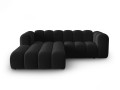 Sofa narożna 3-osobowa Lupine czarna velvet