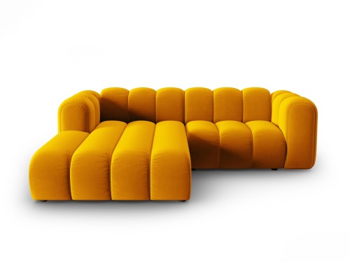 Sofa narożna 3-osobowa Lupine żółta velvet