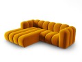Sofa narożna 3-osobowa Lupine żółta velvet