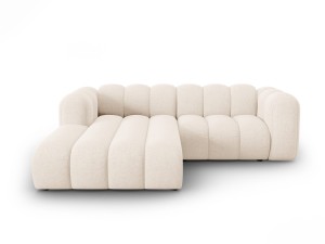 Sofa narożna 3-osobowa Lupine jasny beż szenil