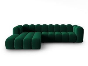 Sofa narożna 4-osobowa Lupine butelkowa zieleń velvet