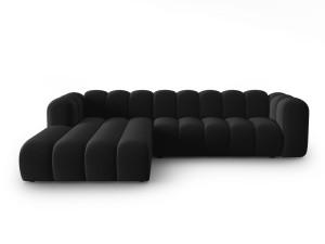 Sofa narożna 4-osobowa Lupine czarna velvet