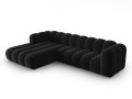 Sofa narożna 4-osobowa Lupine czarna velvet