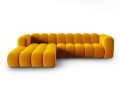Sofa narożna 4-osobowa Lupine żółta velvet